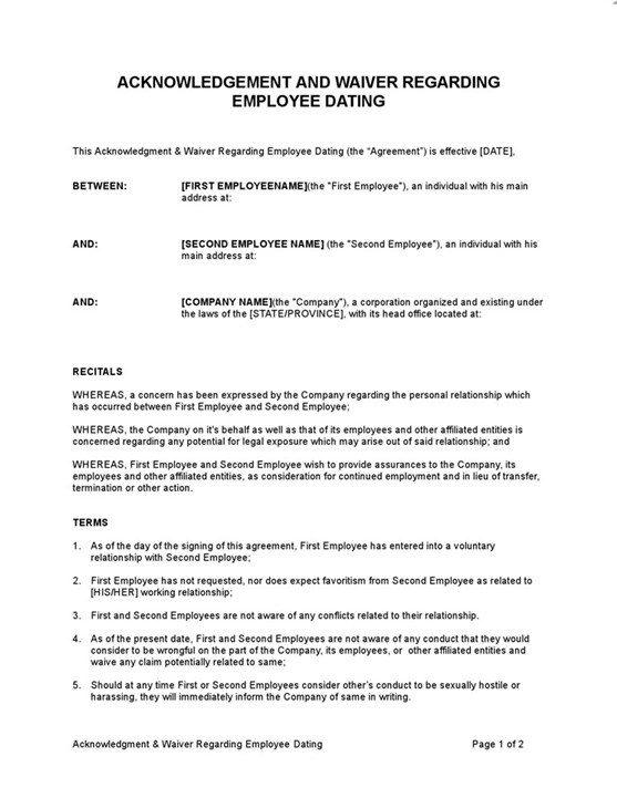 Acknowledgment20and20waiver20about20employee20dating 1