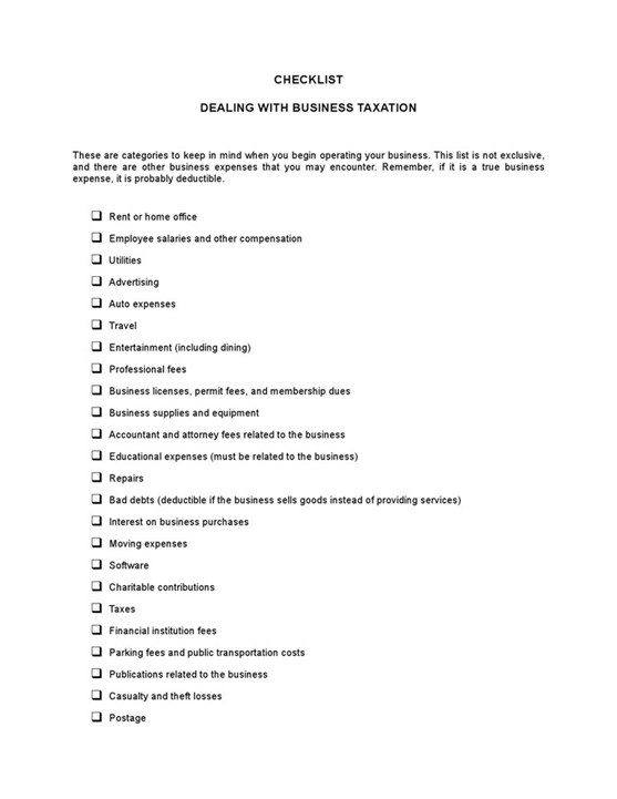 Checklist Business20deductions 1