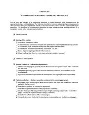 Checklist Co Branding20agreement 1