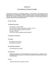 Checklist Contract20terms20and20provisions 1