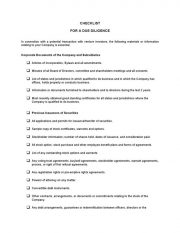 Checklist Due20diligence 1