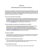 Checklist For20establishing20a20web20site 1