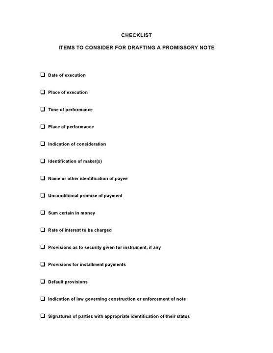 Checklist Items20to20consider20for20drafting20a20promissory20note 1