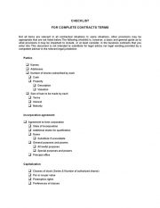 Checklist Pre Incorporation20agreement 1