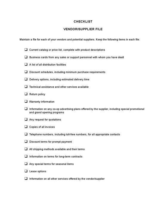 Checklist Vendor20and20supplier20file 1