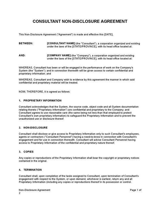 Consultant20non Disclosure20agreement 1