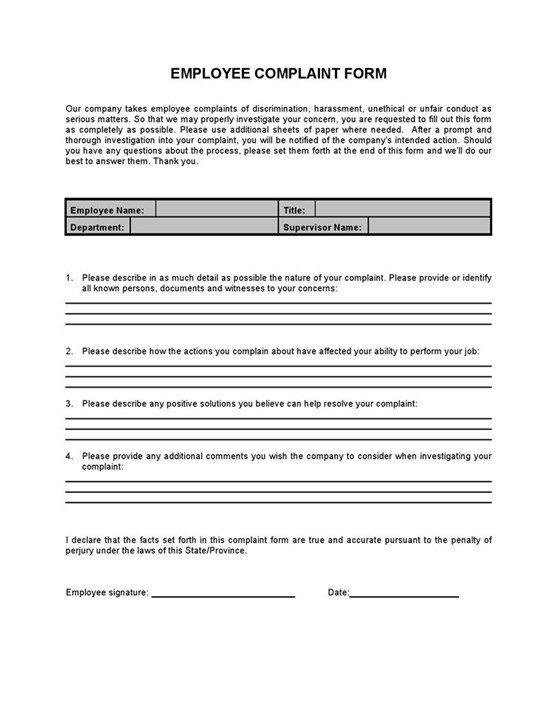 Employee20complaint20form 1