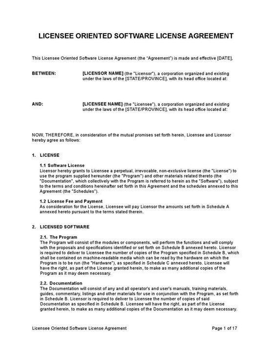 Licensee20oriented20software20license20agreement 1