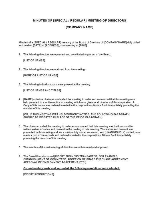 Minutes20of20meeting20of20directors Special Regular 1