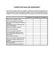 Worksheet Competitor20analysis 1