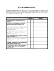 Worksheet Delegation 1