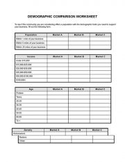 Worksheet Demographic20comparison 1