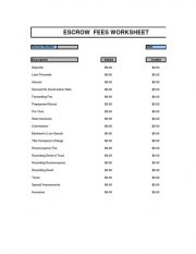 Worksheet Escrow20fees20escrow20fees 1