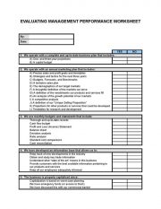 Worksheet Evaluating20management20performance 1