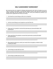 Worksheet Self Assessment 1